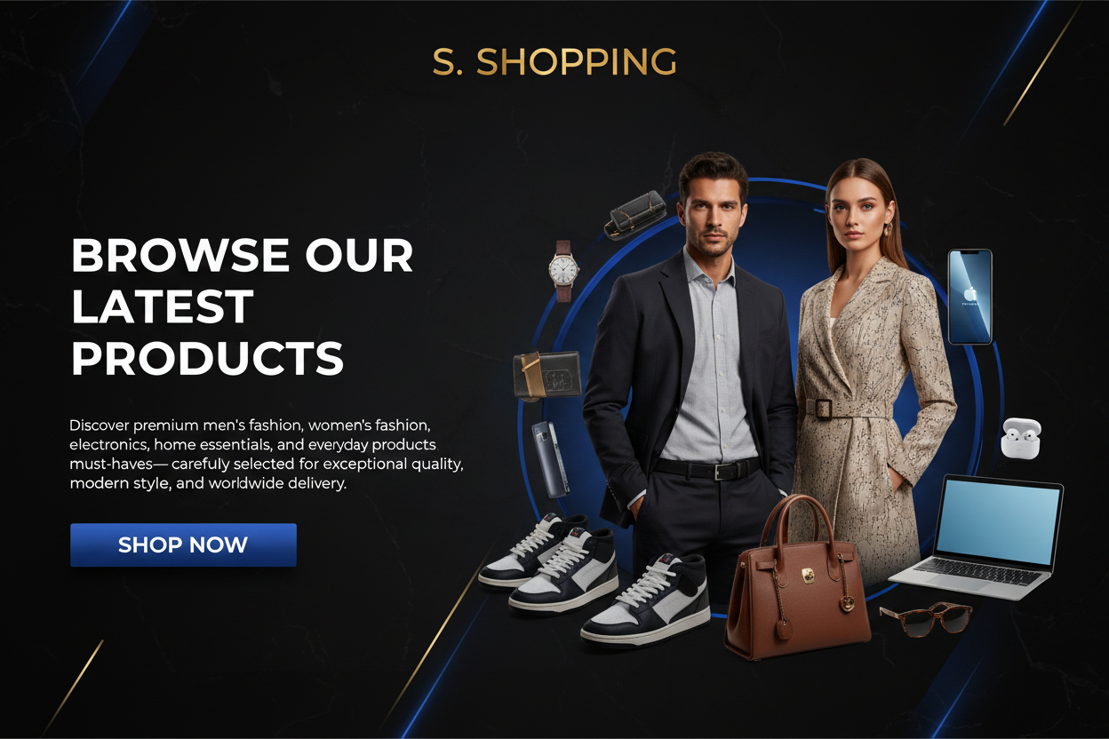Promotional graphic for S. Shopping featuring the text 'S.